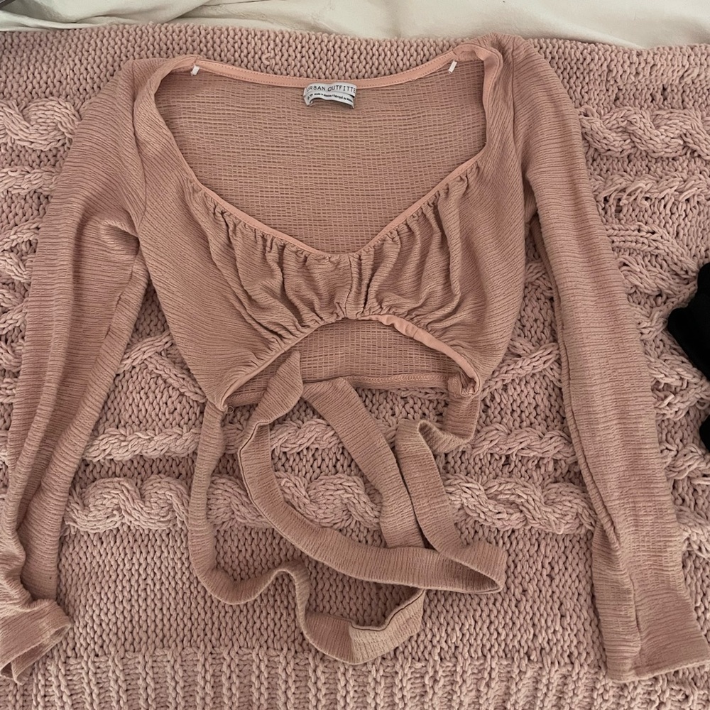 urban outfitters pink wrap top